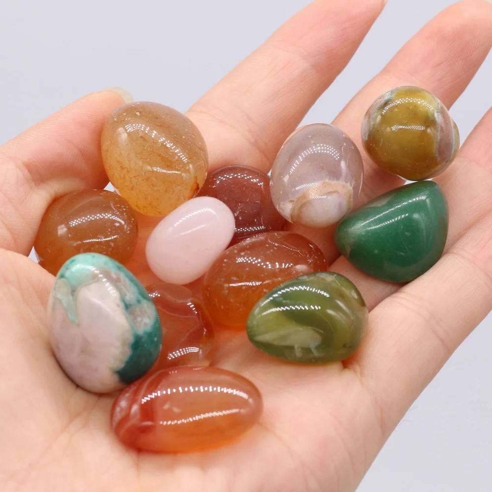 Natural Stone Non-porous Colorful Rainbows Pebbles Fish Tank Potted Plants Jewelry Making DIY Necklace Accessories 200g