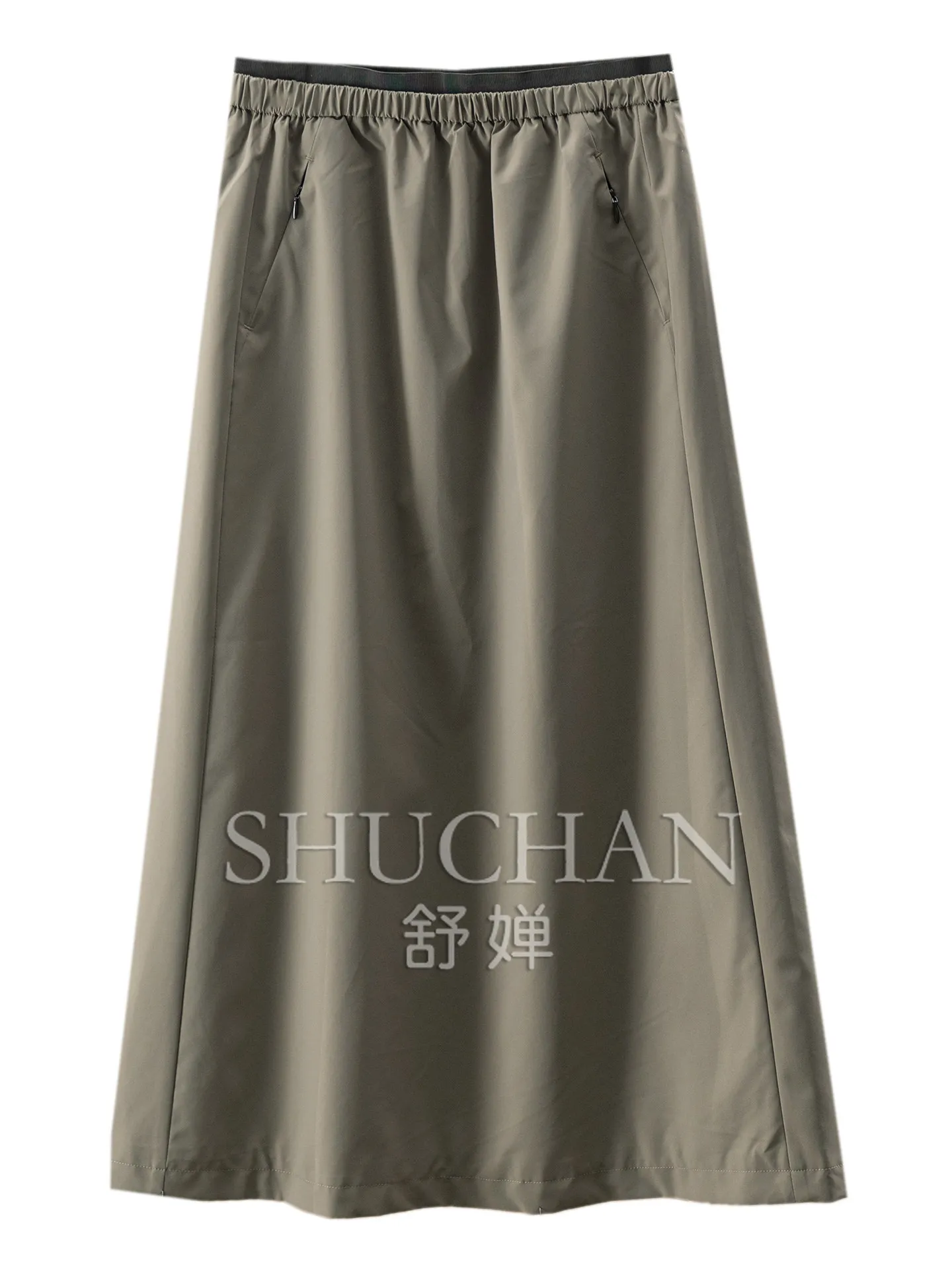 Outdoor Lightweight Feeling, Foreign Simple Waterproof Quick-drying Elastic Waist A-shaped Skirt  Women's 84W0