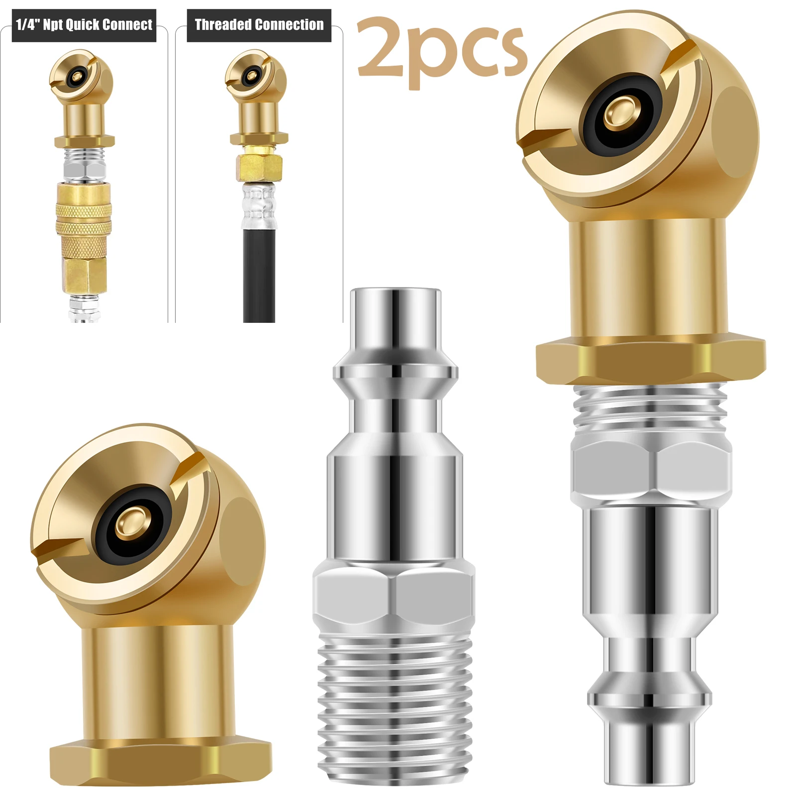 2Pcs 1/4 Npt Air Ch…