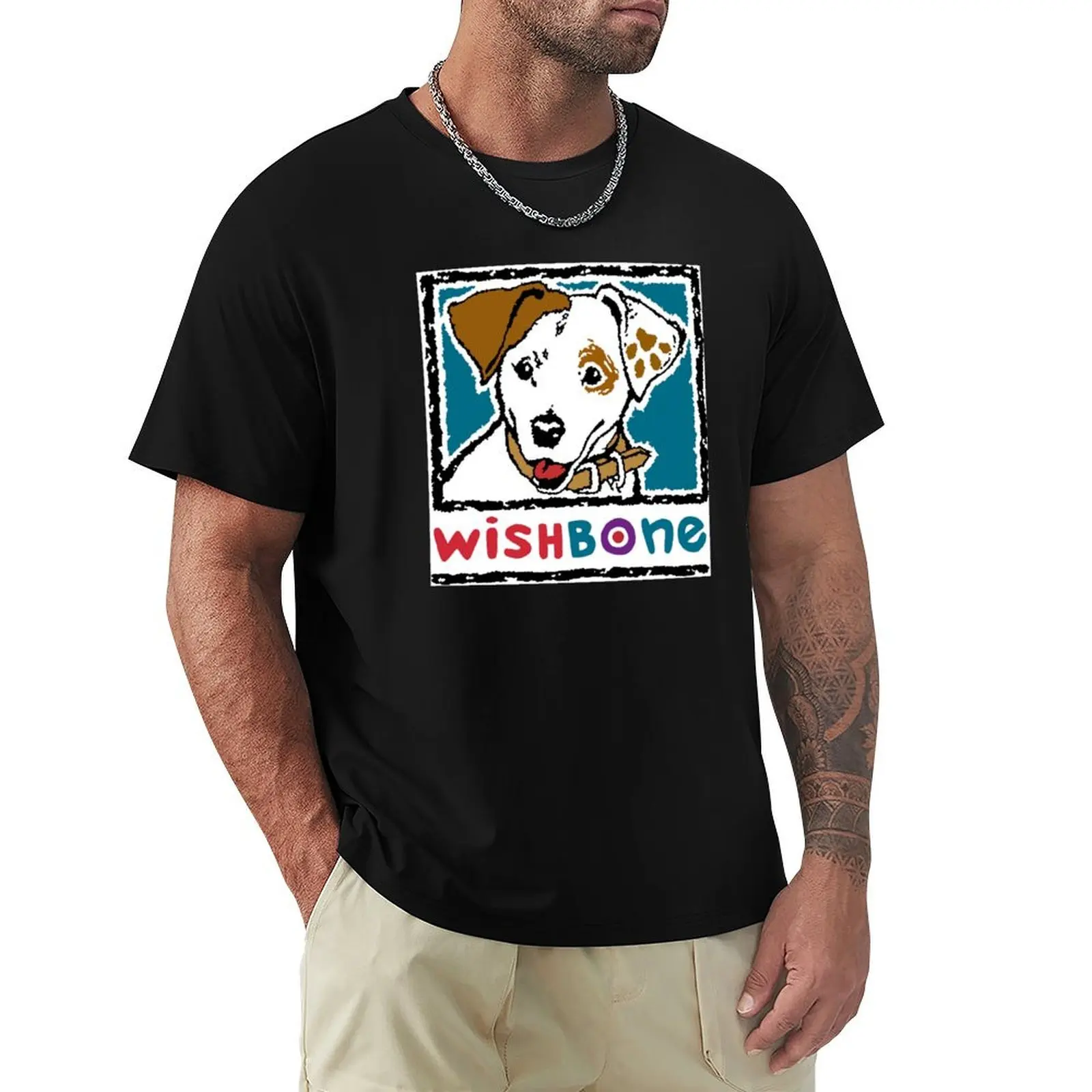 Wishbone Logo T-Shirt Classic Print Short Sleeve Shirt