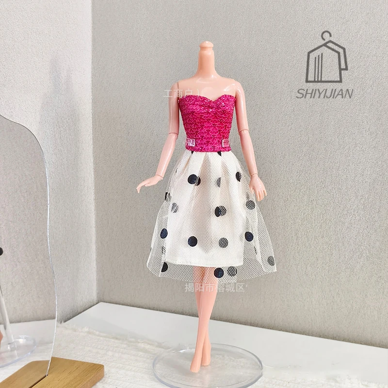 Vestido Sexy Estilo Pequeno e Fragrante para Festa de Verão, Vestidos de Noite com Poás para Boneca Supermodelo 1/6 de 30cm, Acessórios de Roupa para Boneca