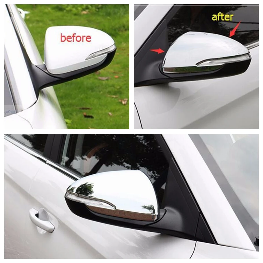 ABS Car Rear Fog Light Lamp Molding / Rearview Mirror Protect Shell Accessories Cover Trim For Hyundai Elantra Sedan 2016 2017