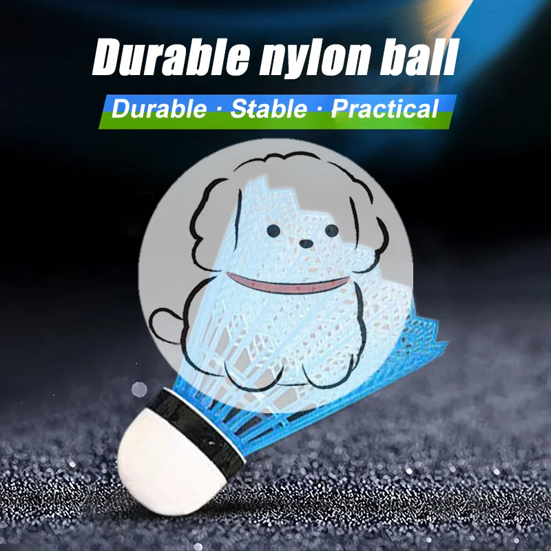 

1Pc Colorful Badminton Balls Stretch Plastic Playing Resistant Windproof Color Random Plastic Rubber Beginner Training Balls