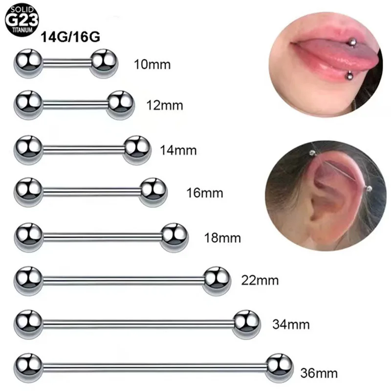 Titanium Alloy External Teeth Tongue Nail Tongue Ring Nipple Ring Steel Ball Body Perforation Jewelry Men And Women