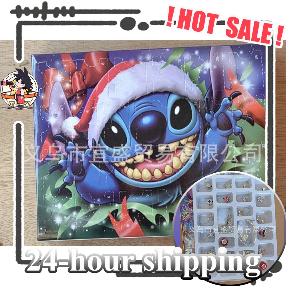 

2025 New Stitch Christmas Advent Calendar Jewelry Mickey Blind Box Santa Claus Ornaments Bracelet Christmas Gift Surprise Box