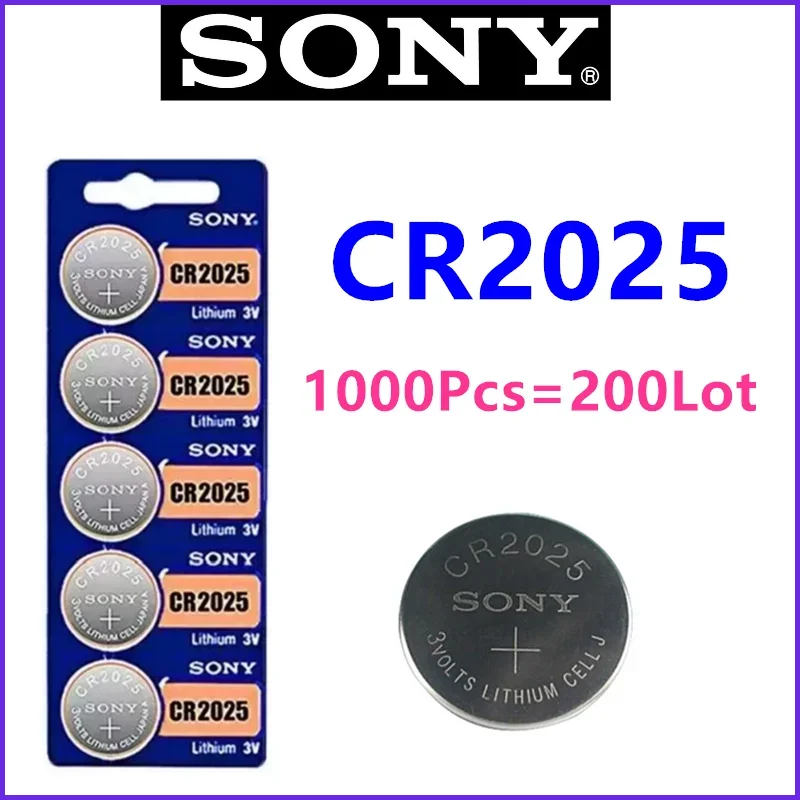 1000pcs Original Sony Button Cell Battery CR2025 CR2025  cr 2025 For Watch Toys Remote Control Computer Calculator Control
