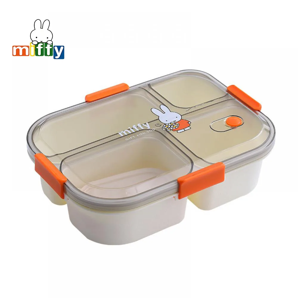 صندوق غداء ميفي أرنب كارتوني ثلاثي الشبكات وأربعة شبكات للميكروويف يجب أن يكون لديك صندوق غداء للطلاب وعمال المكاتب