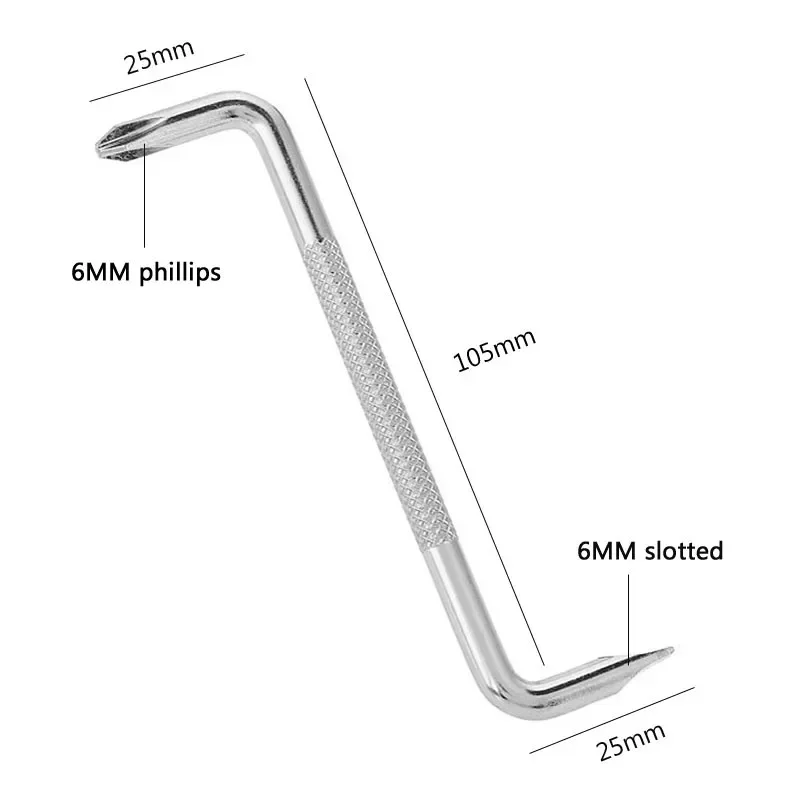 1pc Z-shaped Screwdriver 6mm Double Head Slotted Cross Screwdriver With Magnic Tip Screw Driver Spanner Repair Hand Tool