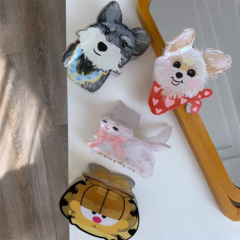 Schattige Kleine Dieren Kat Tijger Haar Klauwen Clip Cartoon Acryl Haarclips Rug Hoofd Haai Clip Accessoires Voor Vrouwen