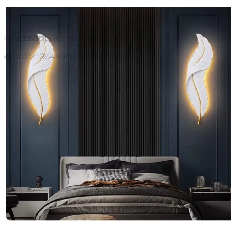 

Светодиодный настенный светильник с эффектом перьев, трехцветный, с регулировкой яркости, для коридора, веранды, спальни