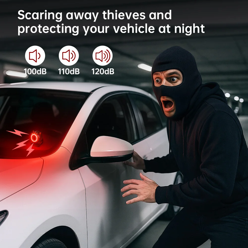 Extractme Automobile Vibration Sound and Light Alarm 120dB Car Anti-Theft Alarm Burglar Sensor Audible And Visual Alarm Modules