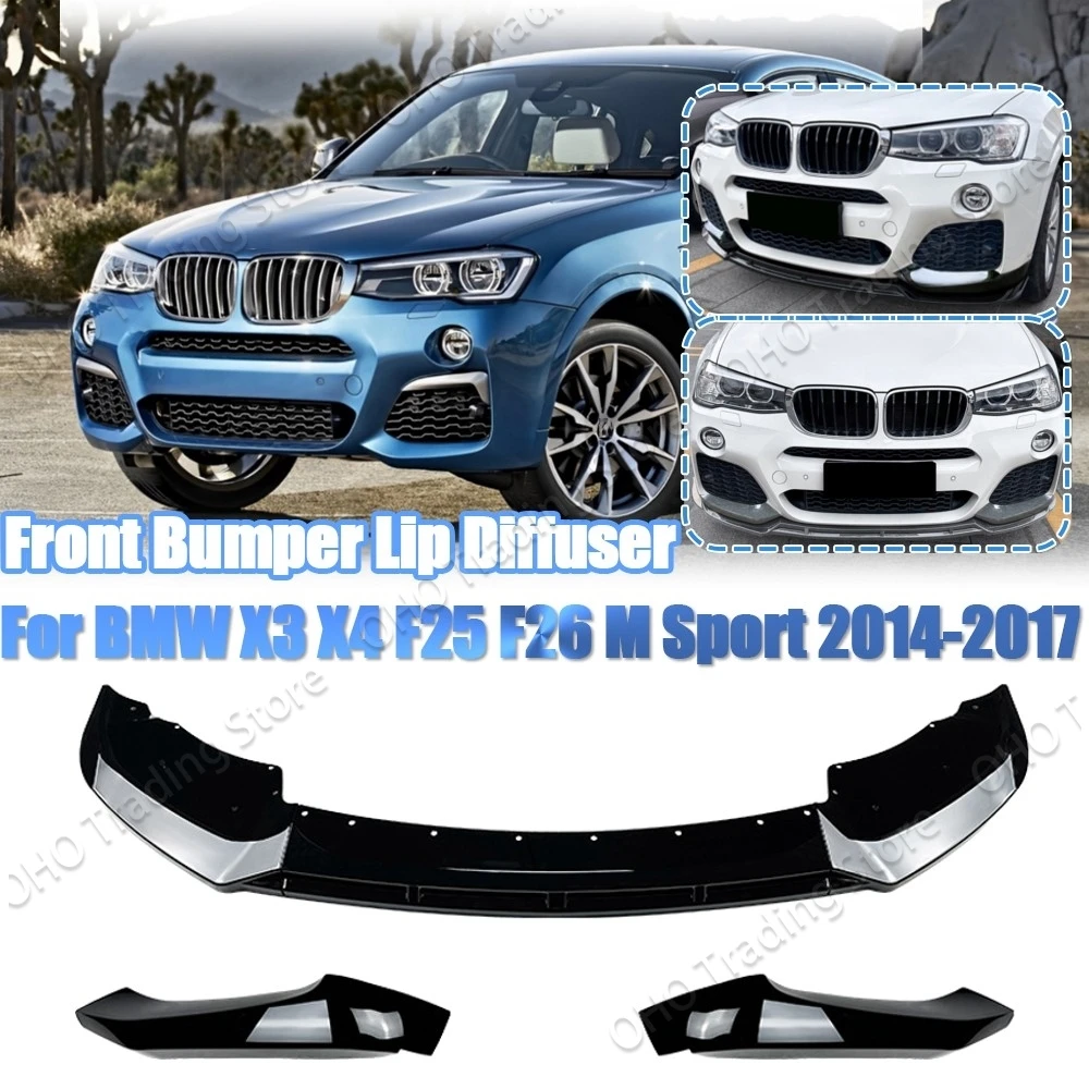 

Диффузор для губ переднего бампера BMW X3 F25 X4 F26 M Sport M40i xDrive 20i 28i 30i 35i 20d 30d 35d 2014-2017 M