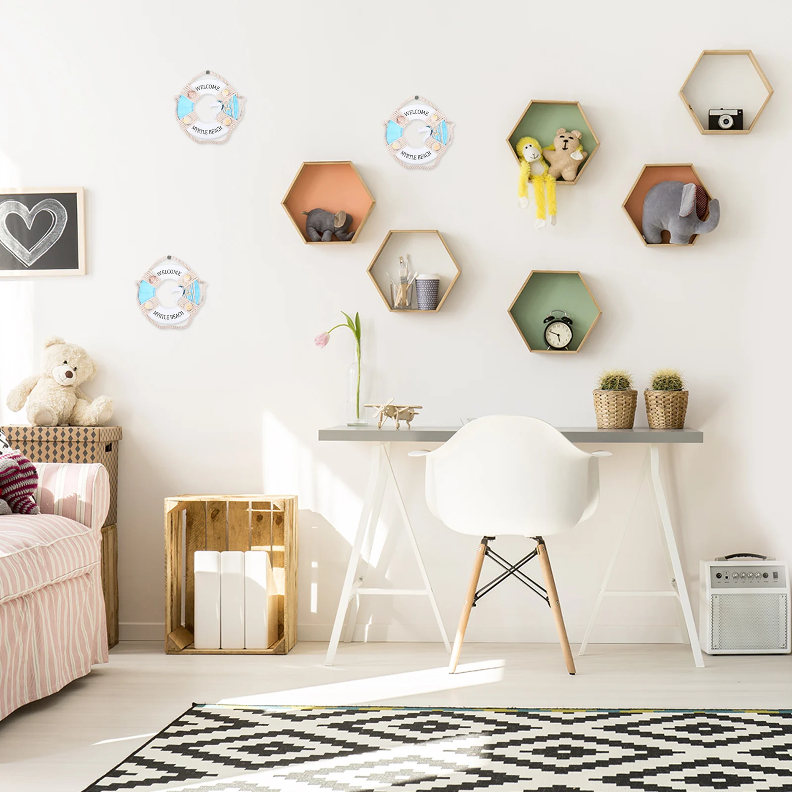 

Wooden Life Ring Decor High Quality Solid Wood Hemp Rope Wall Hanging Nautical Life Buoy Pendant Ocean Interior Bedroom Festive