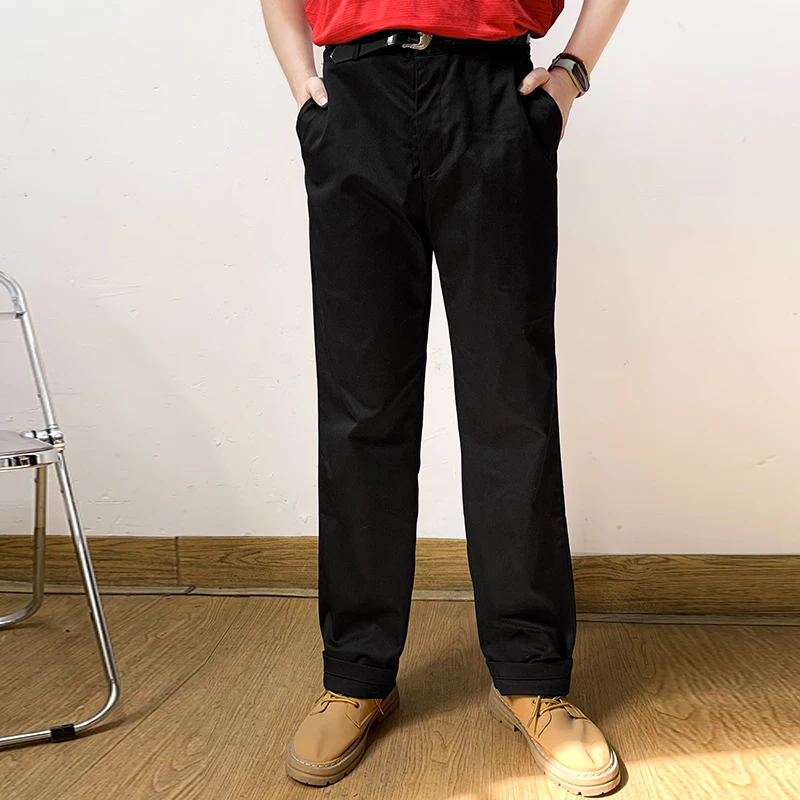 

American Sle Casual Pants High Waist Straight Leg Spring Autumn Large Size Single Men's Long Pants Faionable Urban Basic ...