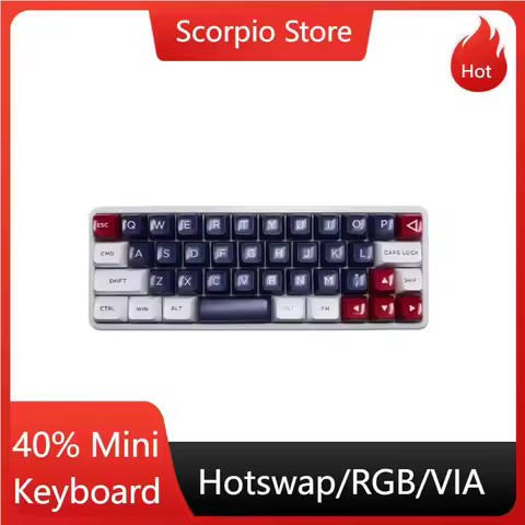 NEW 40 Keyboard VIA Ultra-Compact 40% Layout Hot-Swappable Kit RGB Backlight Custom Bluetooth/2.4G Wireless Mechanical Keyboard