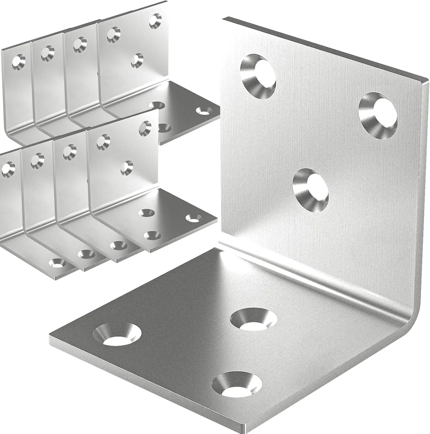 

20Pcs Heavy Duty Stainless Steel L Brackets, 2x2x2 Inch for Wood Furniture and Bookshelf