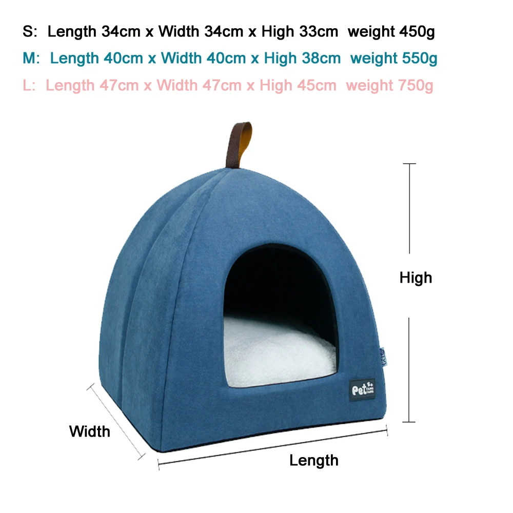 Cats Bed Nest Indoor Pet Beds Mat for Cats and Small Dogs Cat Bed Cave Comfortable Covered Bed Puppy Tent Small Animal Kennel