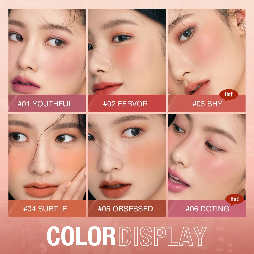 O.TWO.O 3-in-1 Lipstick Blush Eyes Shadow Multifunctional Makeup Waterproof Lightweight Lip Stick Cheek Cream Smooth Texture