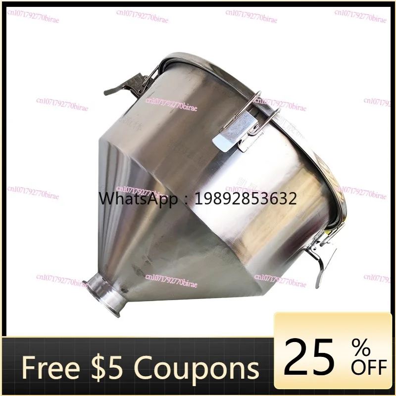 

HH 316/304 Sanitary Food Stainless Steel Kitchen Funnel Sealing Cover Hopper Conical Filling Machine Large Diameter