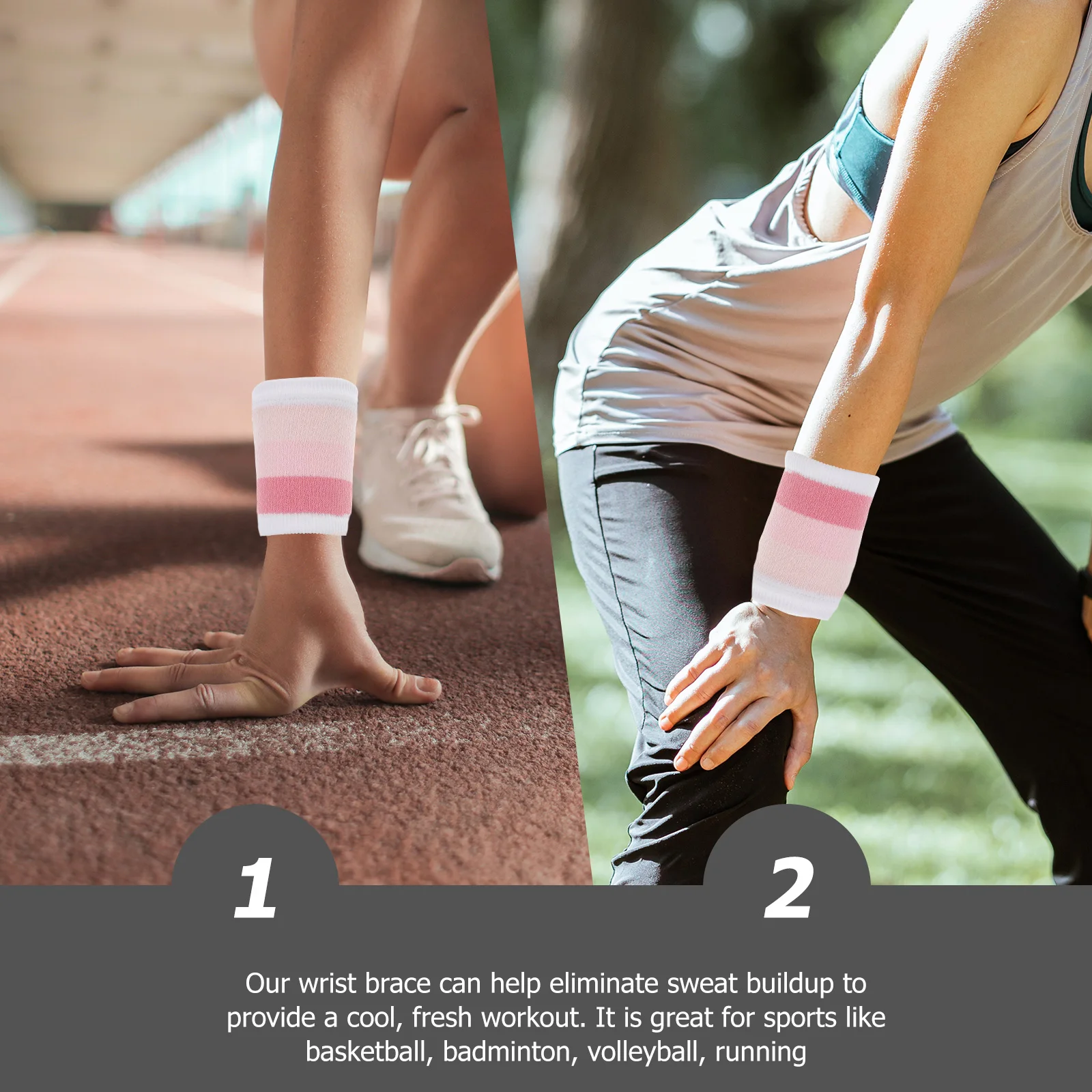 

Sweat-absorbing Wrist Guard Support Wristband Wristbands Protector Gym Sweatbands Pink Basketball Sports Baseball for