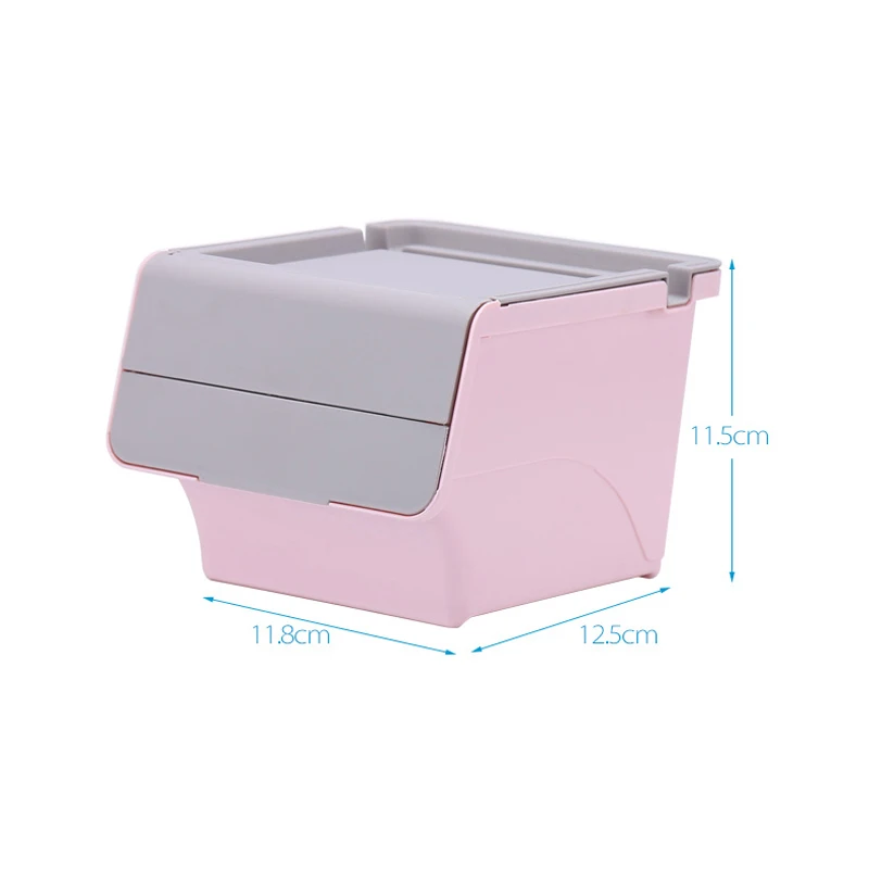 Plastic desktop storage box flip mini stationery sundries organizers Multifunction can be stacked snack storage bin mx10181410