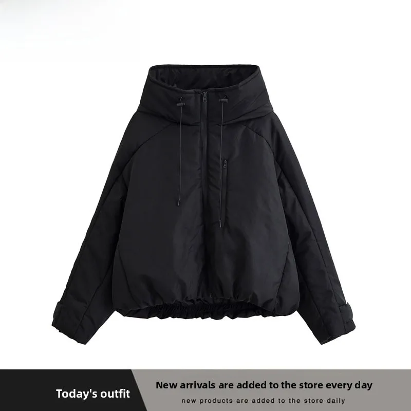 

Faionable Hooded Cotton Jaet Women's Street Sle Autumn Winter New Arrival Functional Faion Warm Polyester Fiber Zipper