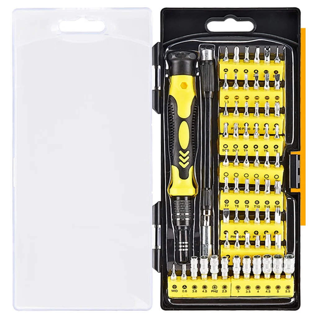 64 in 1 Precision Screwdriver Set, S2 Steel Magnetic Bits Repair Tool Kit for Phone Laptop Watch Electronics Disassembly
