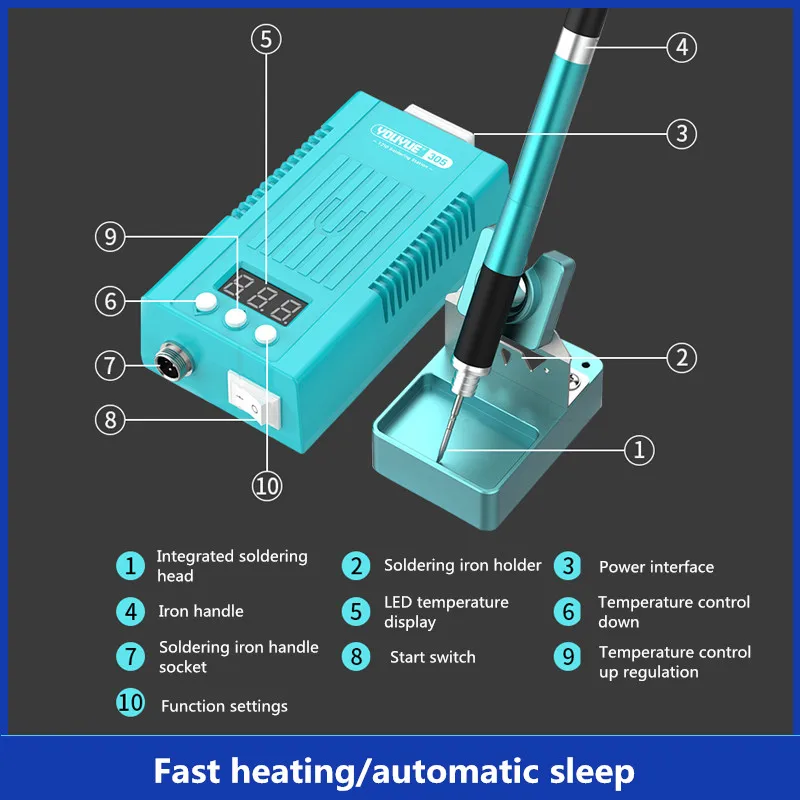 YOUYUE 305 T210 Portable Welding Station Automatic Sleep Intelligent Soldering Platform Phone Main Board Maintenace Tools