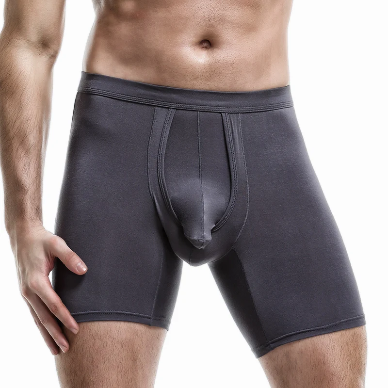 Men's Extended Sports Underwear, Men's Bullet-Type Separated Four-Corner Anti-Wear Legs, Large Size Breathable Running Boxer Fat