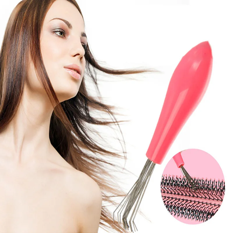 Pink Hair Brush Comb Cleaner Embedded Tools Curly Comb Cleaning Claw Comb Accessories Home Bathroom Bathtub Cleaning Hair Hook