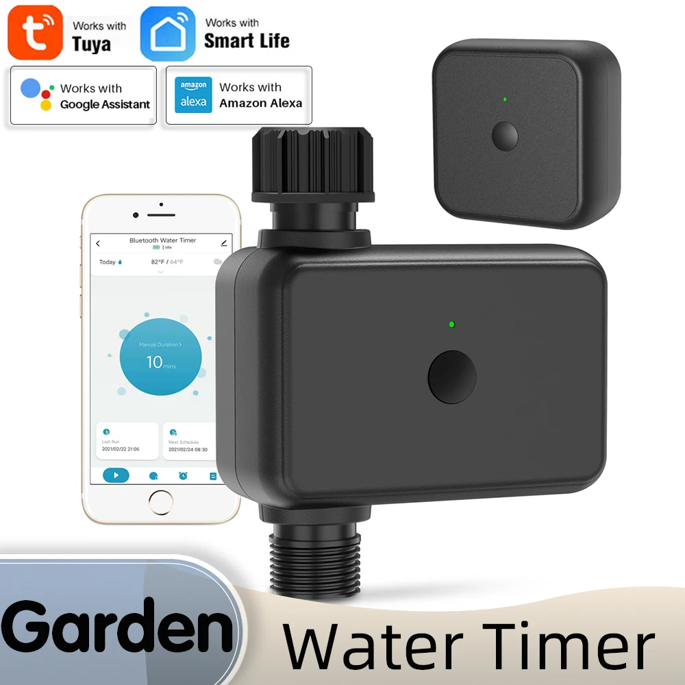 Minuterie d'eau compatible WiFi et Bluetooth Smart Life Garden, contrôleur de vanne d'irrigation automatique, pompage du système d'arrosage, 1PC