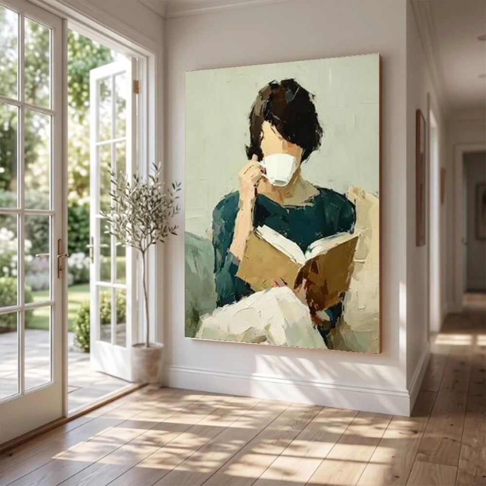 peinture-a-l'huile-abstraite-100-faite-a-la-main-sur-toile-'une-fille-qui-lit'-decoration-murale-pour-salon-et-maison
