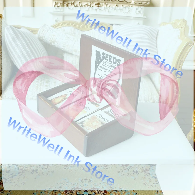 

1/12 Dollhouse Wooden Seed Selling Box Display Box Dollhouse Farm Scene Decoration Toys Dolls House Accessories Pretend Play Toy
