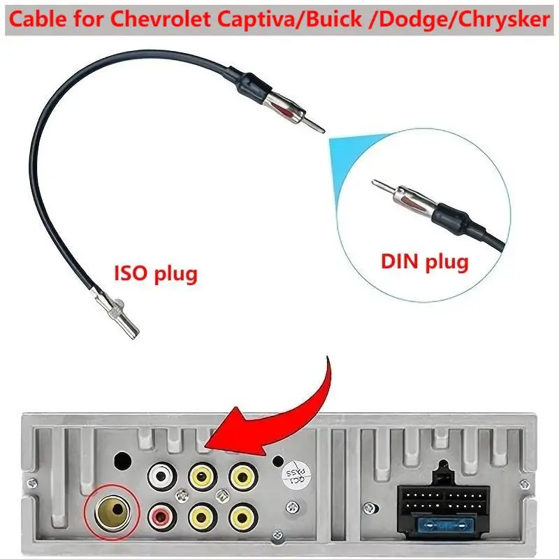 ISO Female to DIN Male Antenna Adapter Cable Car Radio Stereo Aerial Antenna suit for Chevrolet Captiva/Buick /Dodge/Chrysker