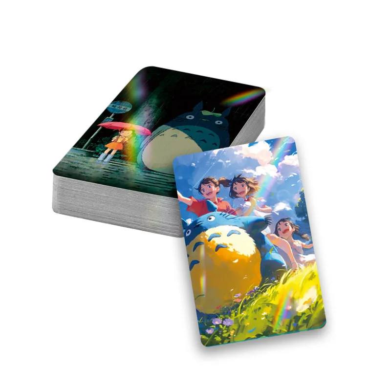 30 Stücke Spot Laser Flash Karte Totoro Box Kleine Karten LOMO Karte Anime Peripherie Sammlung Karte Foto Karte – Detail 5