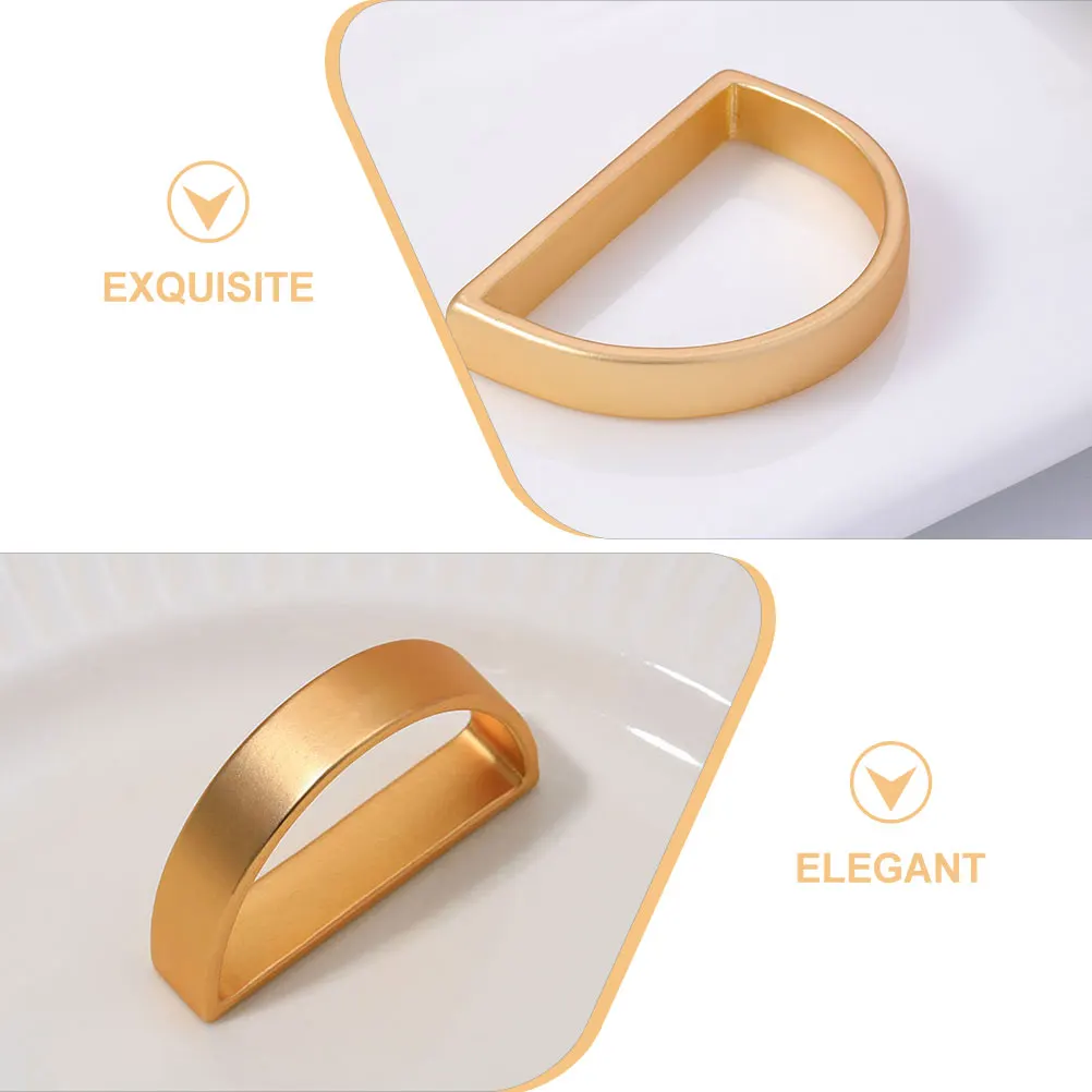 

4 Pcs Rings D shaped Metal Holders for Wedding Party Gold Color Easy Clean Birthday Party Favor Kitchen Bar Supplies