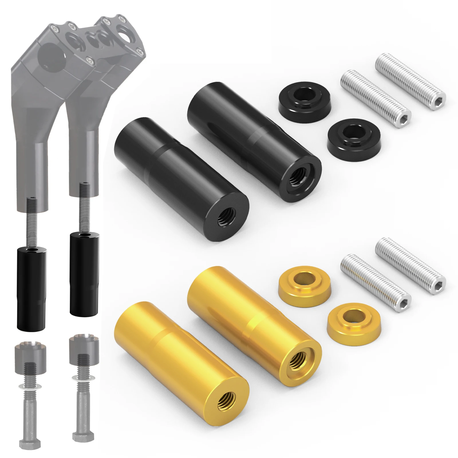 

3.4" Handlebar Risers Extension for Harley Sportster 883 1200 Dyna Fat Bob Low Rider Street Bob Wide Glide Softail Fat Boy FXST