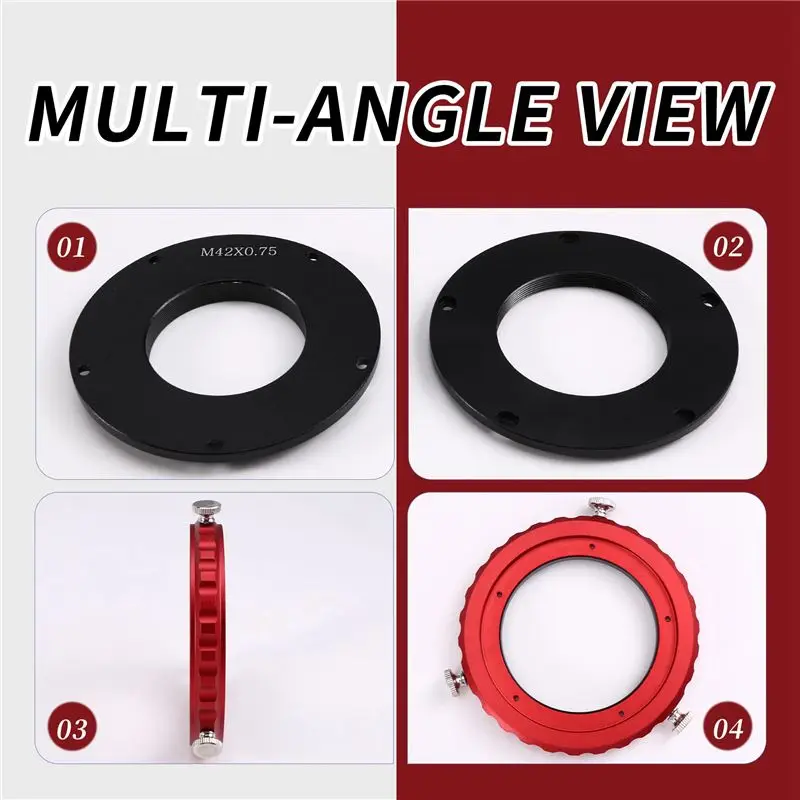 CAA 360 ° Degree Rotator Camera Angle Adjuster 3 In 1 Gyratory Device For Astronomical Telescope Threaded Ring Highly Recommende