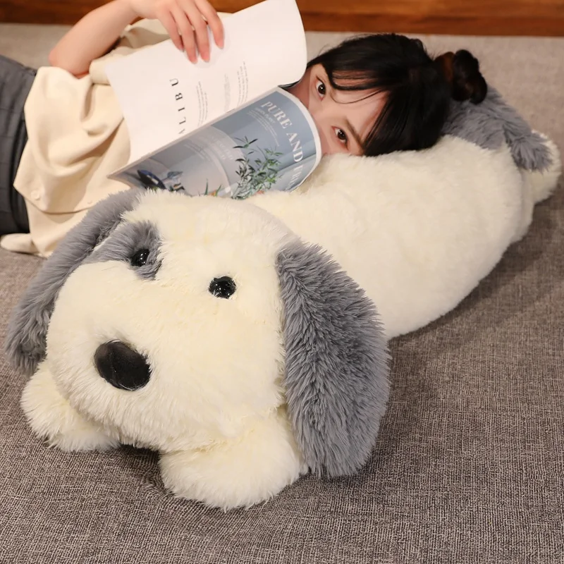 

Giant Plush Toy Big Sleeping Dog Stuffed Kawaii Long Haired Puppy Dog Soft Animal Toy Soft Pillow Baby Girls Birthday Gift