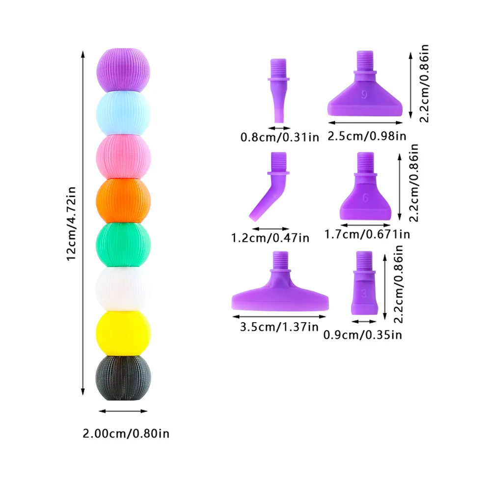 Modular Gourd-shaped Dot Drill Pen DIY Diamond Painting Tools Accessories Pen,Multifunctional Plastic Threaded Tip for Bead Dot
