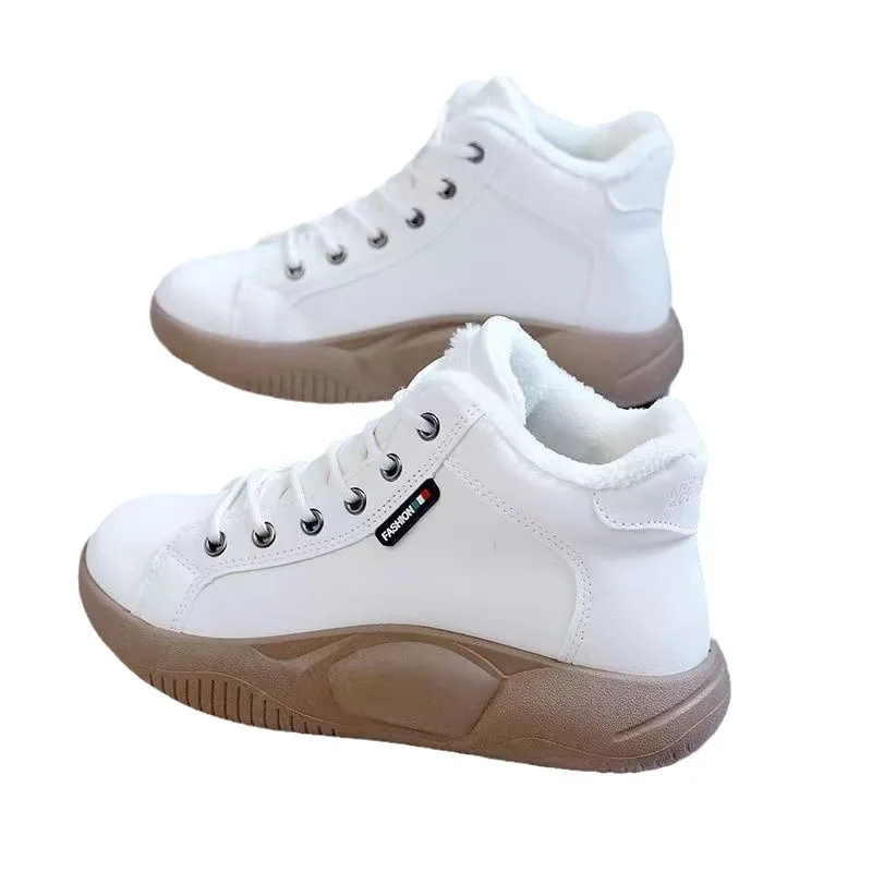 

2024 Winter Women's High-top Boots Ins Short Boots Thick Bottom Warm Cotton Shoes