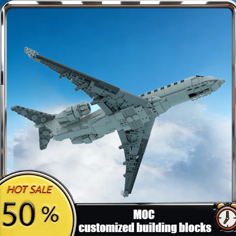 

1177 деталей: Конструктор-самолет Global 6000 MOC, модульная технологичная модель, креативная игрушка для сборки своими руками, подарок для мальчика