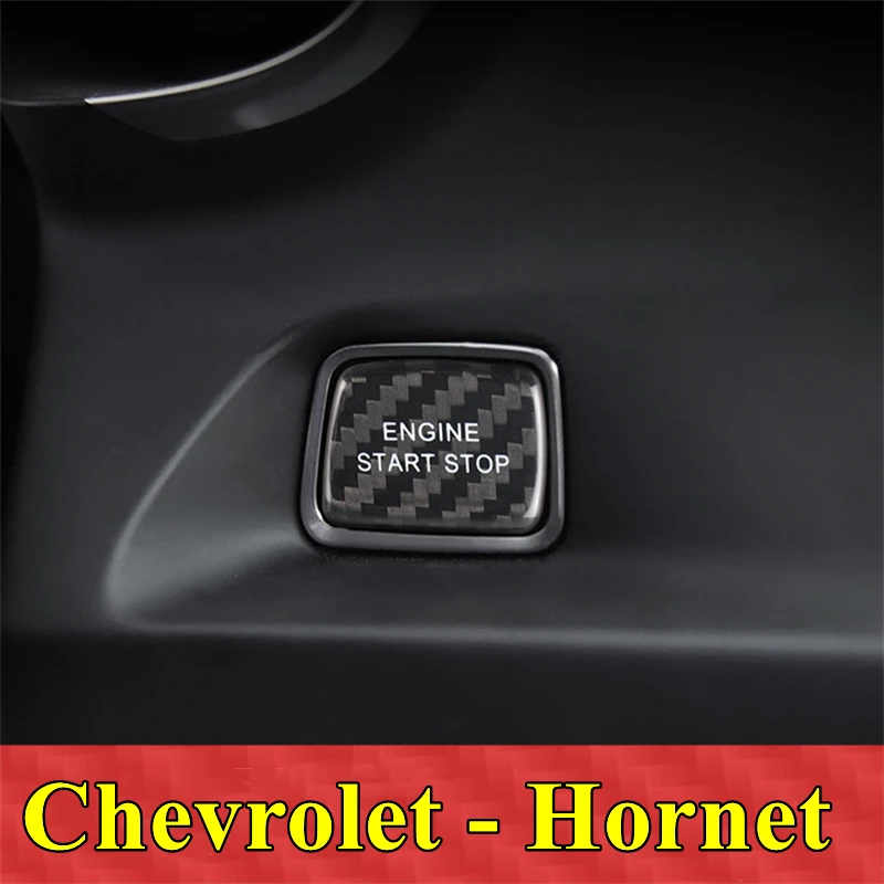 For Chevrolet Hornet Car Engine Start Stop Button Cover Real Carbon Fiber Sticker