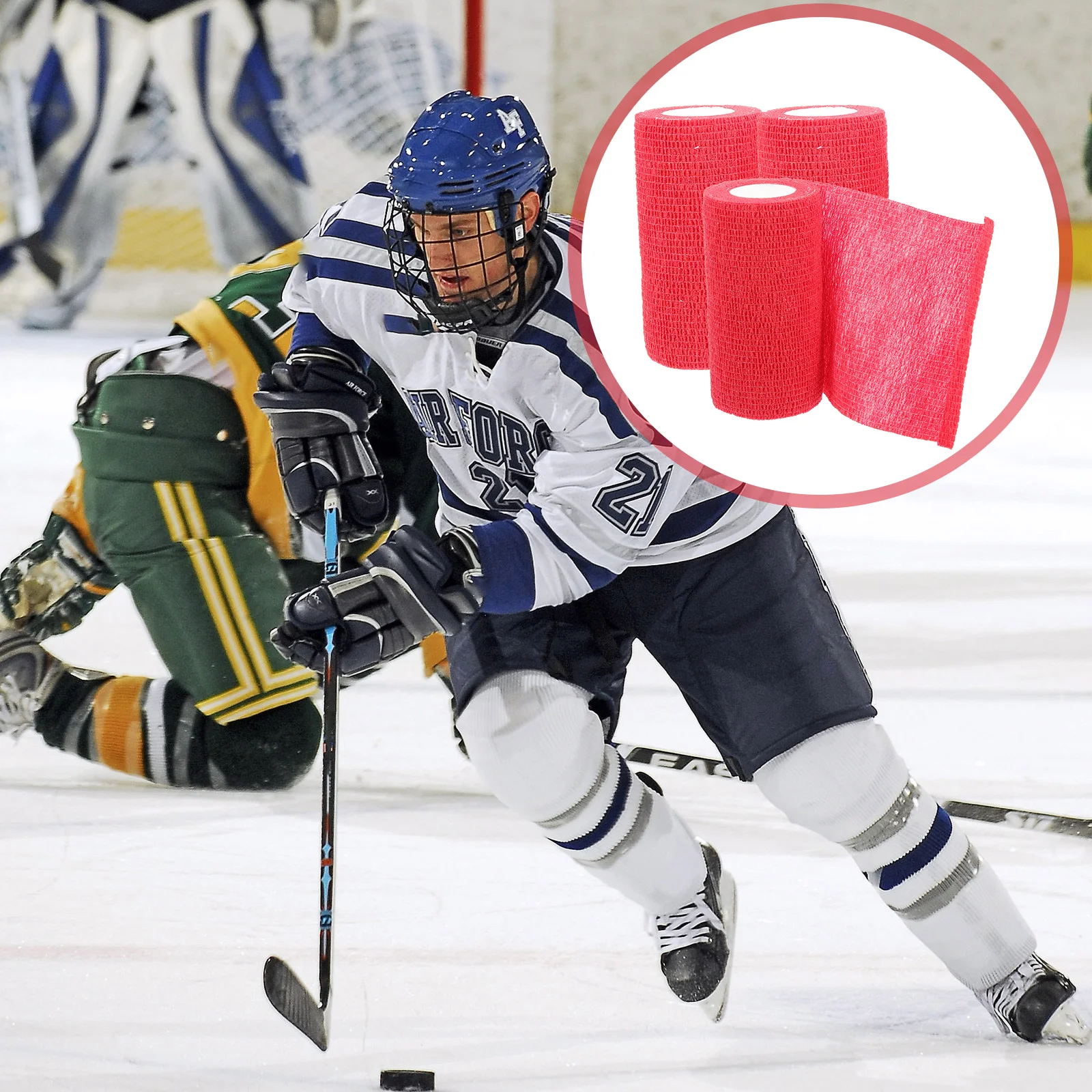 

3pcs 3 Rolls Hockey Grip Tape Non-Slip Sweat-Absorbing Racket Handle Wrap Durable Tennis Overgrip For Outdoor Sports Lightweight