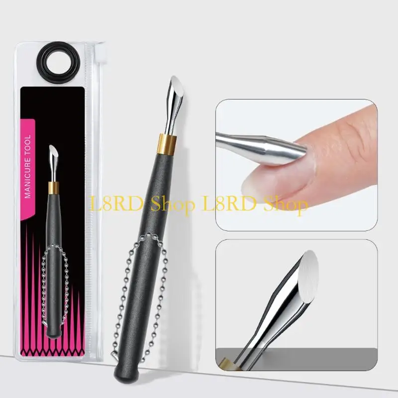 L8RD Cuticle Pusher Polishs Remover Stainless Steel Pusher Cuticle Scraper Manicure Pedicure Tools for Women Men