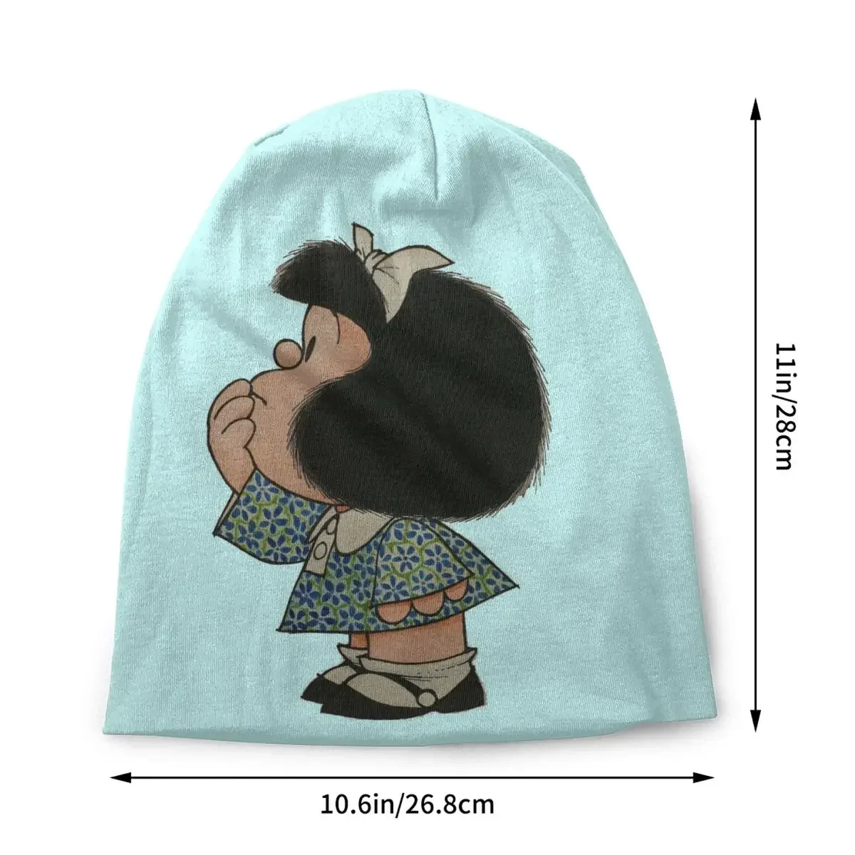 Funny Mafalda Comic Cartoon Bonnet Hats Cool Knit Hat For Men Women Warm Winter Quino Skullies Beanies Caps