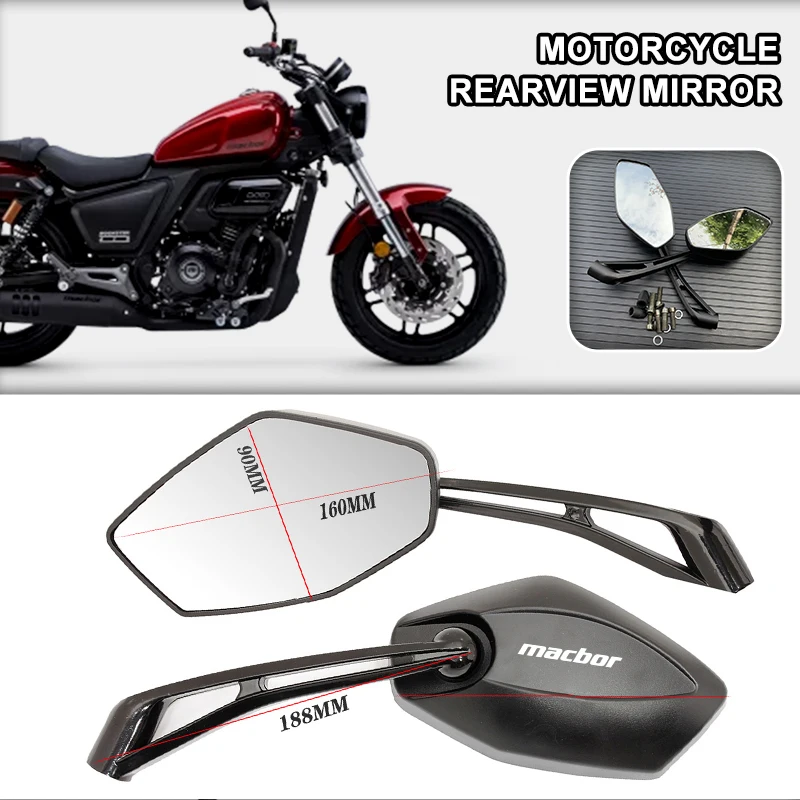 Motorcycle Rearview Mirror ATV Off-Road Biker Moto Motorbike Accessories for Macbor Montana XR1 Rockster flat125 Mile Eight  XR5
