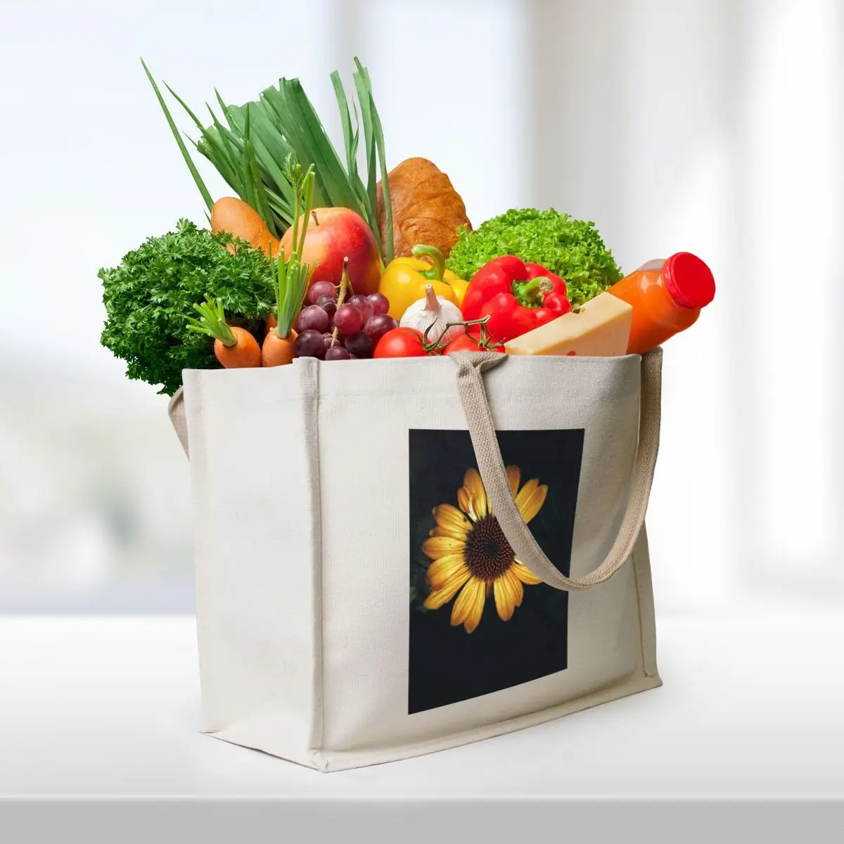 A mini yellow sunflower with aphid Tote Bag Canvas stote bag tote bags men canvas tote bags