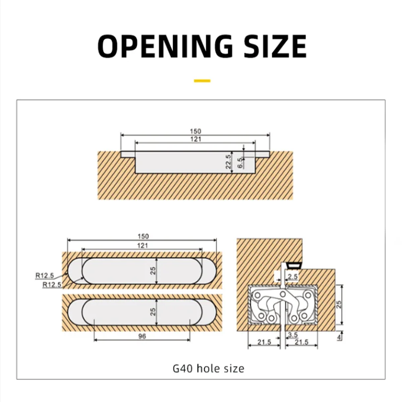 2PCS 40KG Weight Heavy Dyty Wooden Door 180Degrees Opening Adjustable Hidden Hinge 6 Inch Casement interior Gate Invisible Hinge