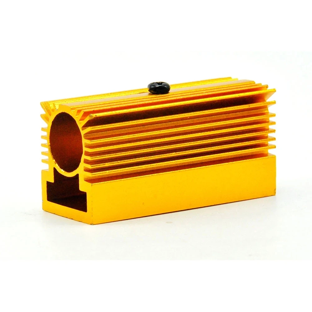 

Heatsink Holder for Dia 12mm Blue/Green/Red/IR Laser Modules Cooling 20X27X46MM Golden Heatsink